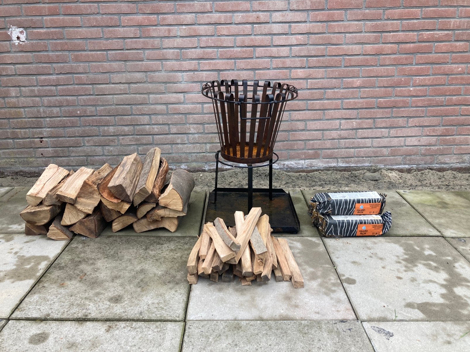 Vuurkorf met (aanmaak) hout, Ophalen of Verzenden