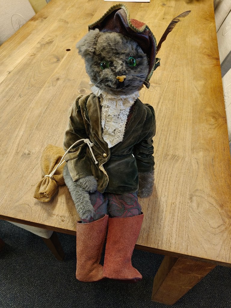 Vintage Gelaarsde kat pop, Ophalen of Verzenden, Gebruikt, Pop
