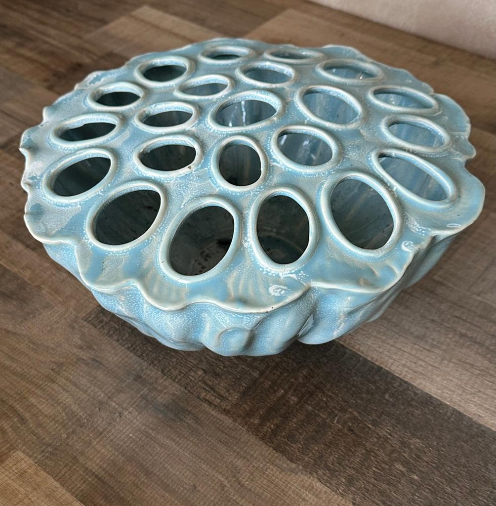 Lotus vaas , lichtblauw, Ophalen of Verzenden, Nieuw, Blauw