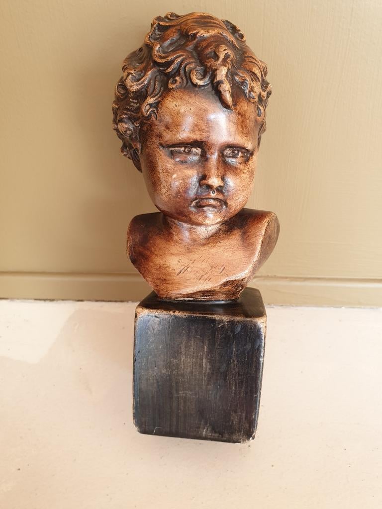 Antiek gipsen kinderhoofdje(buste), Ophalen of Verzenden