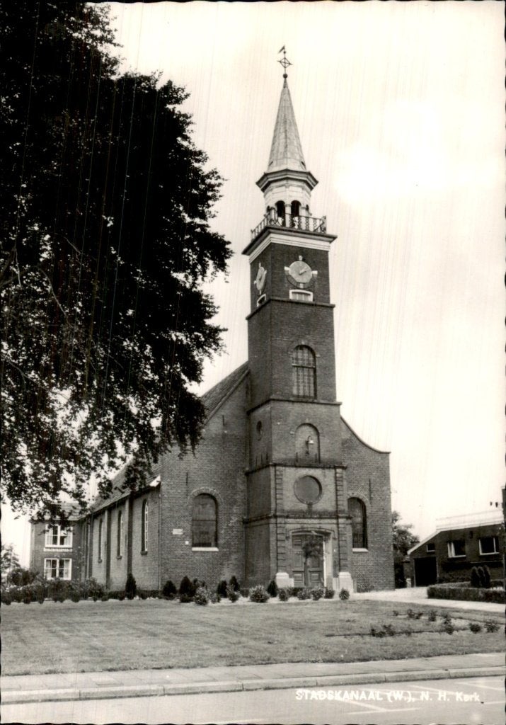 Stadskanaal - N.H. Kerk - Toren, Verzamelen, Ophalen of Verzenden, 1940 tot 1960, Ongelopen, Groningen