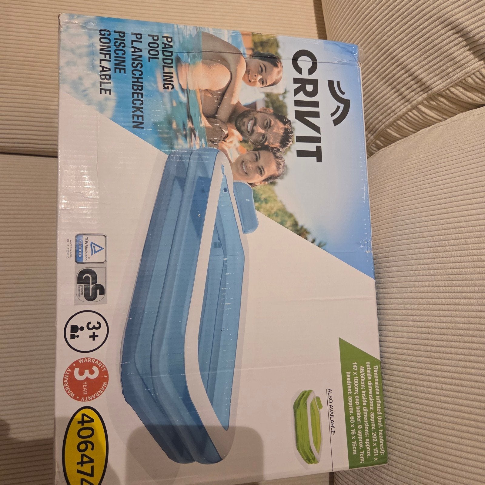 Crivit Opblaasbaar Zwembad, Ophalen, Opblaaszwembad, Nieuw, 200 tot 400 cm