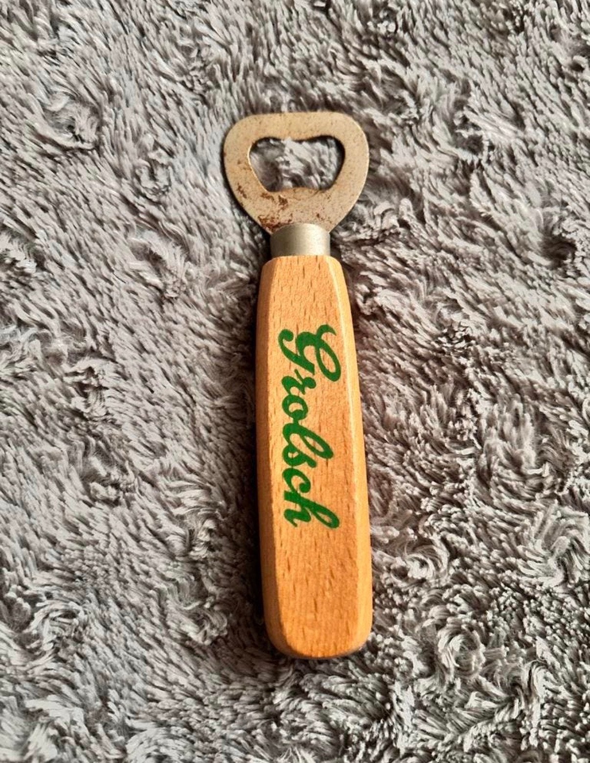Grolsch Flesopener met Houten Handvat, Ophalen of Verzenden, Gebruikt, Flesopener, Grolsch