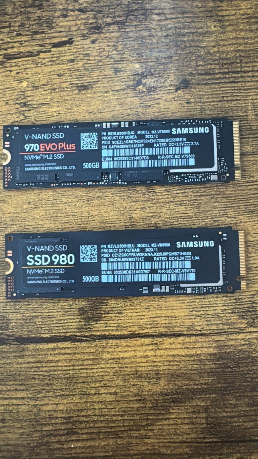 Samsung NVMe M.2 SSD 970 EVO Plus & 980 - 500GB, Computers en Software, Harde schijven, Intern, Server, SSD, Ophalen of Verzenden