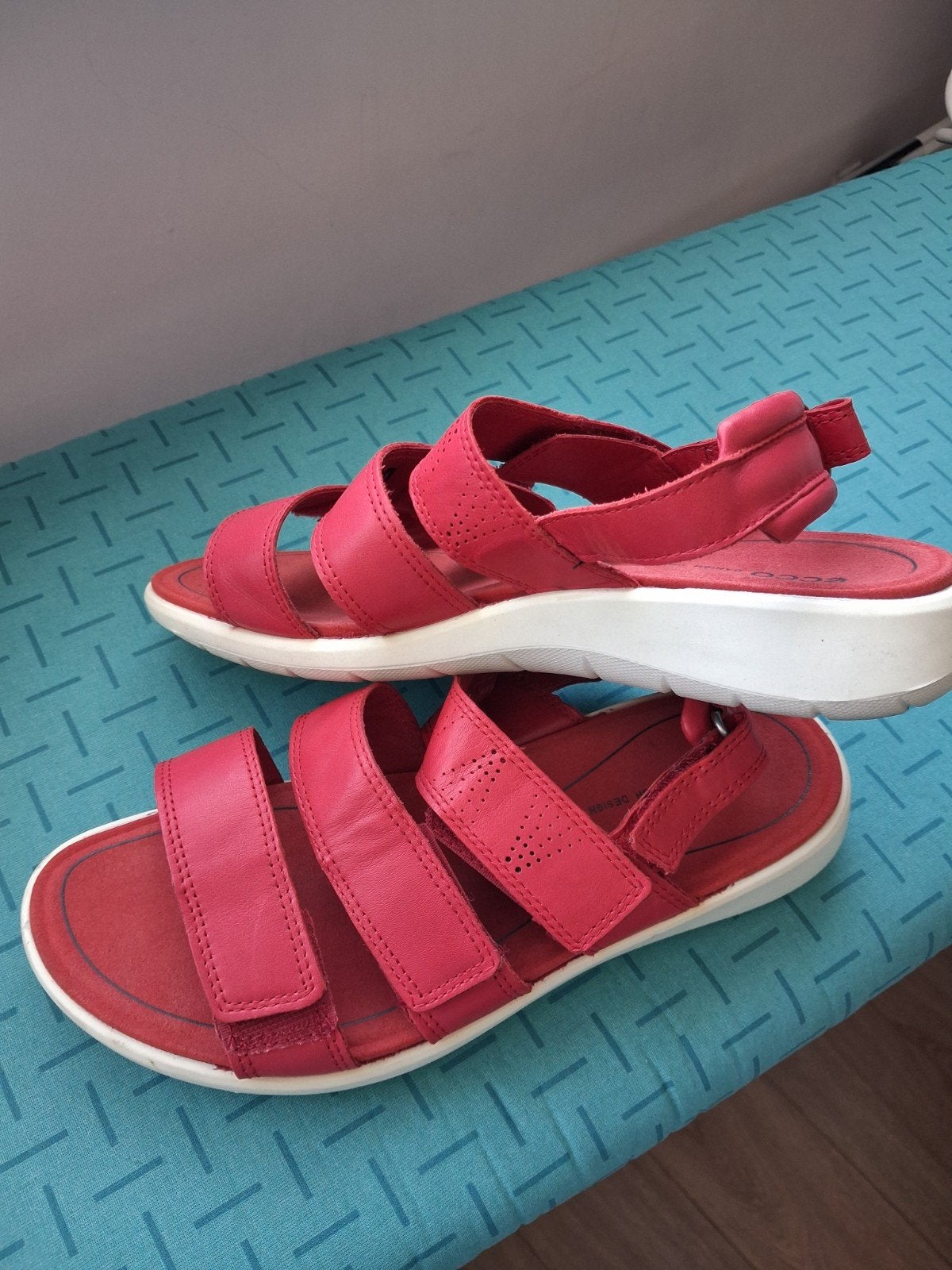 Sandalen Ecco maat 39, Ecco, Gedragen, Rood, Sandalen of Muiltjes