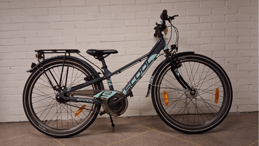Scool 24 inch 36cm Jongensfiets 7v Zwart/Groen, Fietsen en Brommers, 24 inch, Velgrem, Scool, Niet ingevuld