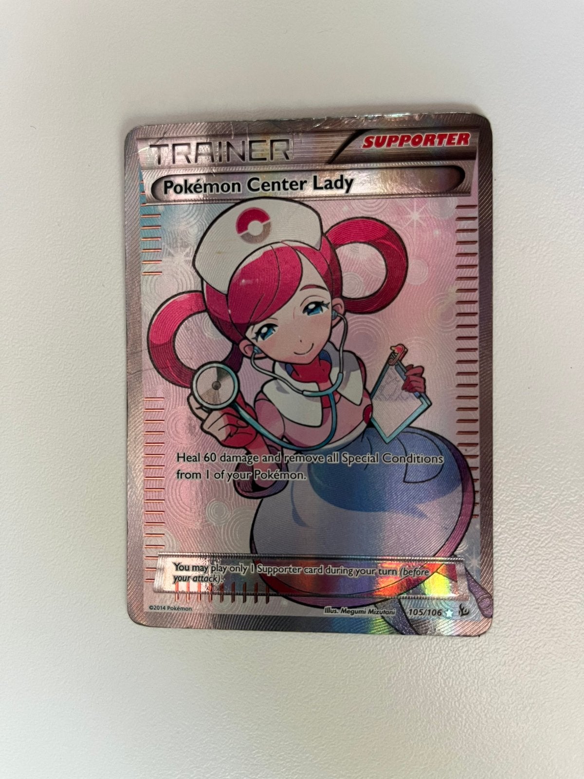 Pokemon center lady kaart, Ophalen of Verzenden, Gebruikt