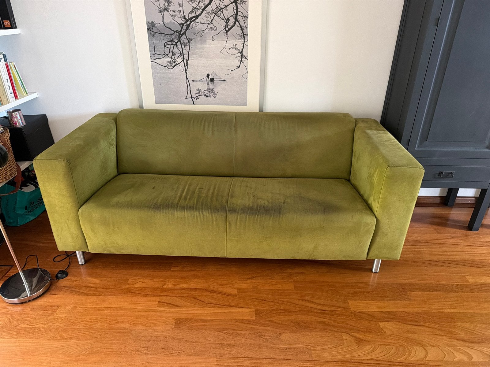 Groene bank, Ophalen, Gebruikt, Tweepersoons, 75 tot 100 cm