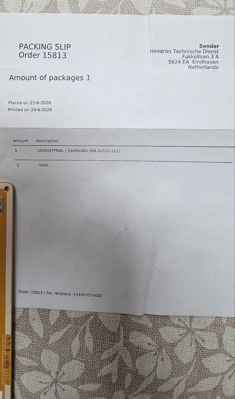 Nieuw in doos: Samsung Onderdelen QE65Q7FNAL (Mainboard BN94, Audio, Tv en Foto, 50 Hz, Nieuw, Ophalen of Verzenden, Samsung