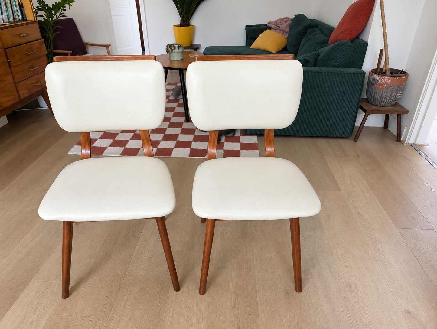 Vintage stoelen, Ophalen, Gebruikt, Twee, Wit