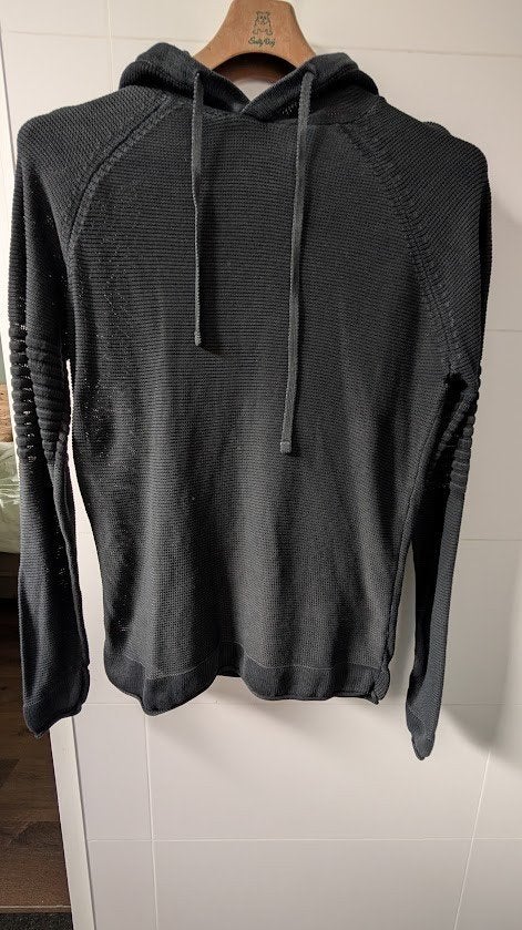 Prachtige gebreide hoodie NIEUW M vaalzwart katoen, Kleding | Heren, Maat 48/50 (M), Zwart, Ophalen of Verzenden, Zo goed als nieuw