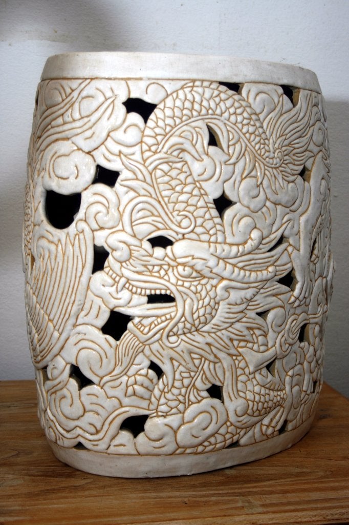 Vintage Chinese Keramische Tuinkruk / Bijzettafel, Ophalen