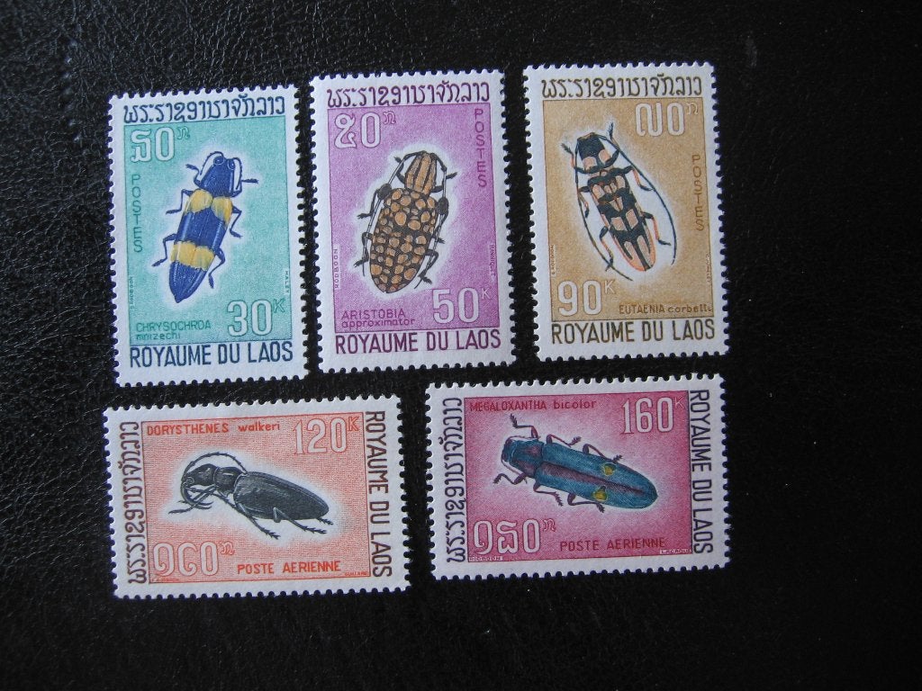 LAOS 30 - Dieren: insecten (kevers), Postzegels en Munten, Postzegels | Thematische zegels, Postfris, Dier of Natuur, Verzenden