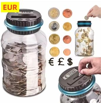 Elektronische spaarpot met automatisch geld teller (1.8L), Ophalen of Verzenden, Nieuw, Overige materialen