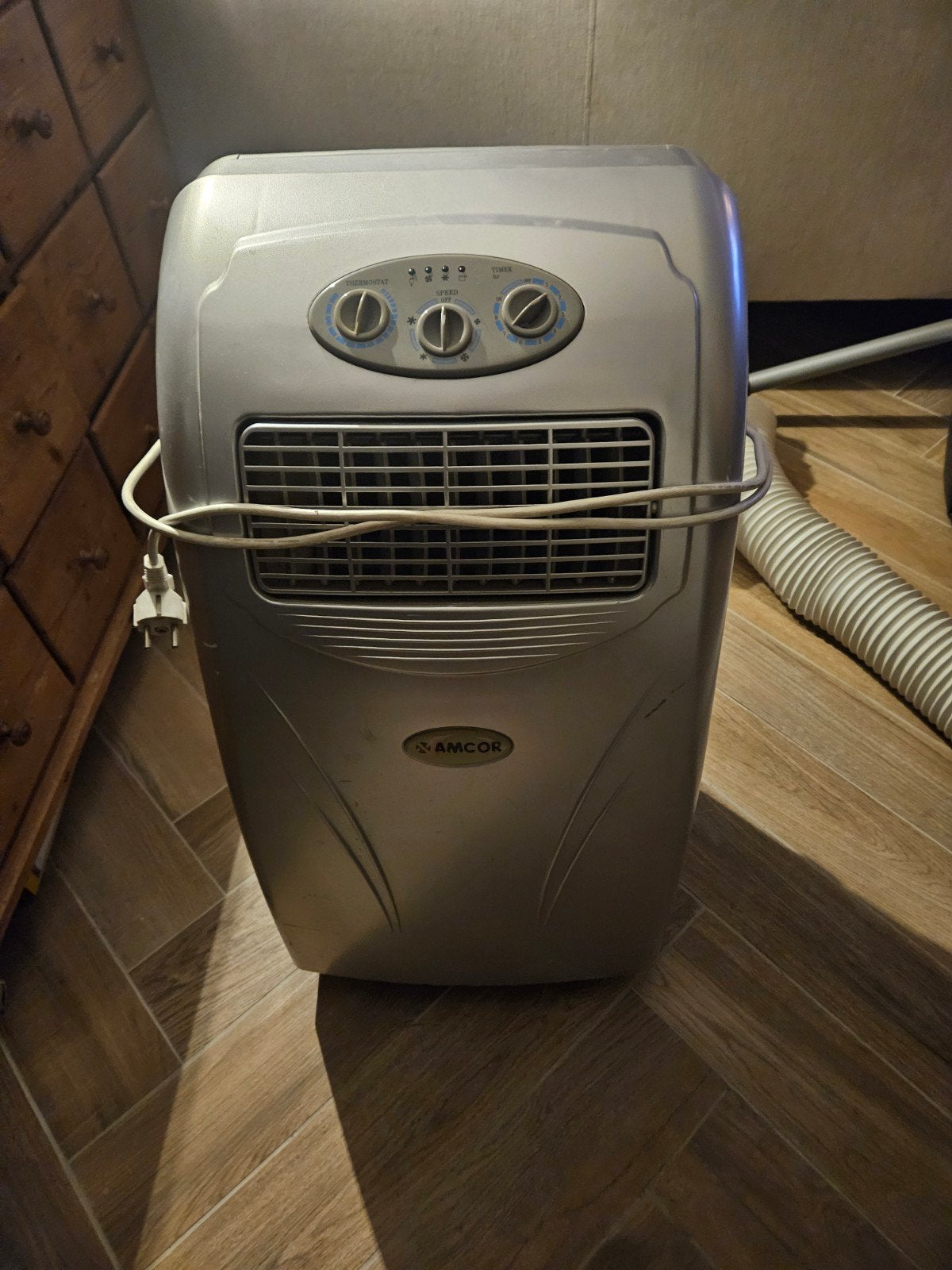 Goed werkende mobiele airco met Velux raamdoek, Ophalen, Gebruikt, Minder dan 60 m³, 3 snelheden of meer