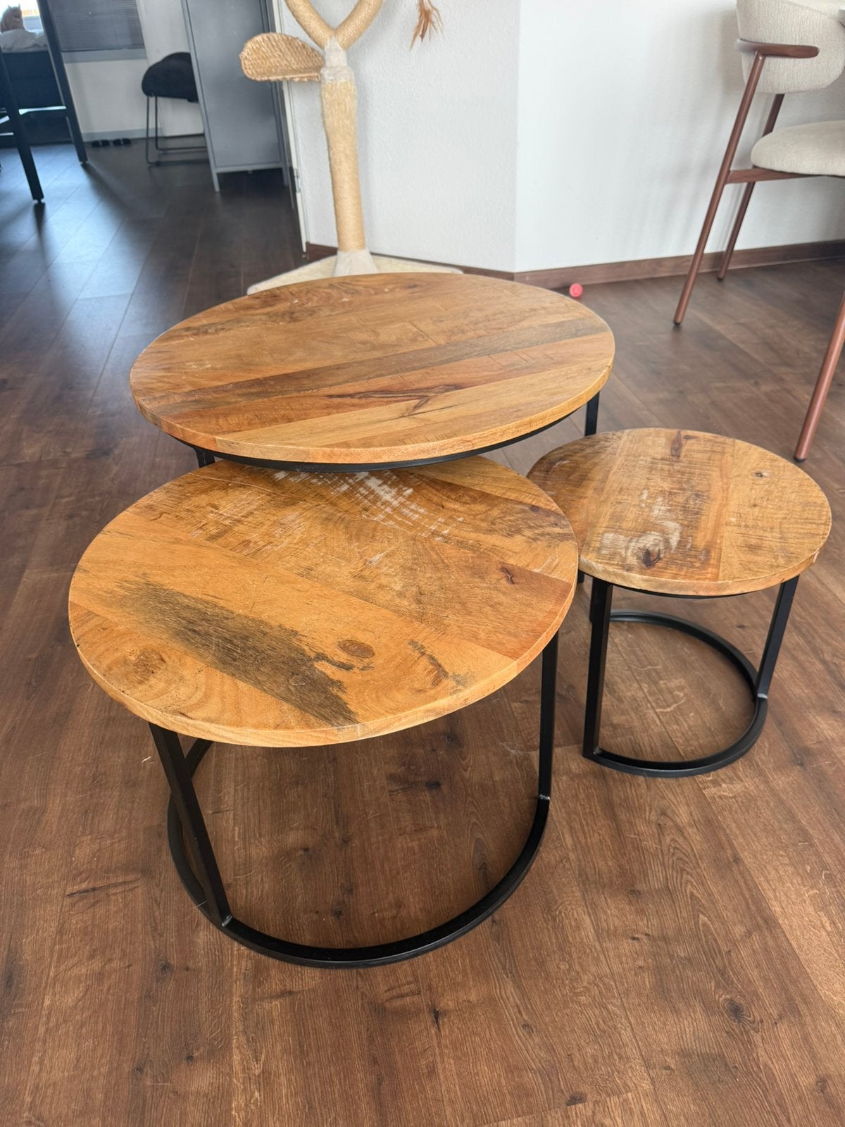Salontafels (set van 3), Ophalen, Gebruikt, Rond, 50 tot 100 cm