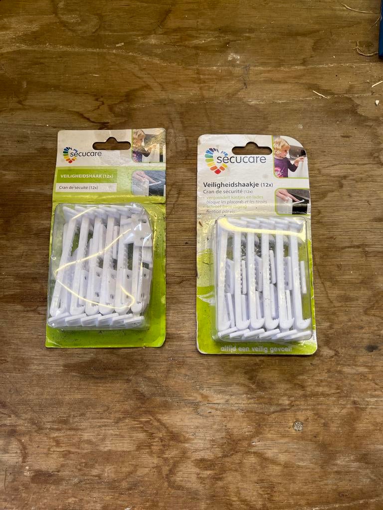 Secucare Veiligheidshaakjes (2x12 stuks) voor kastjes/lades, Ophalen, Nieuw