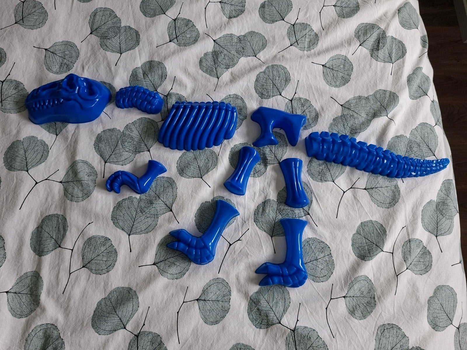 Zandbakvormpjes dino skelet blauw, Ophalen of Verzenden, Zo goed als nieuw
