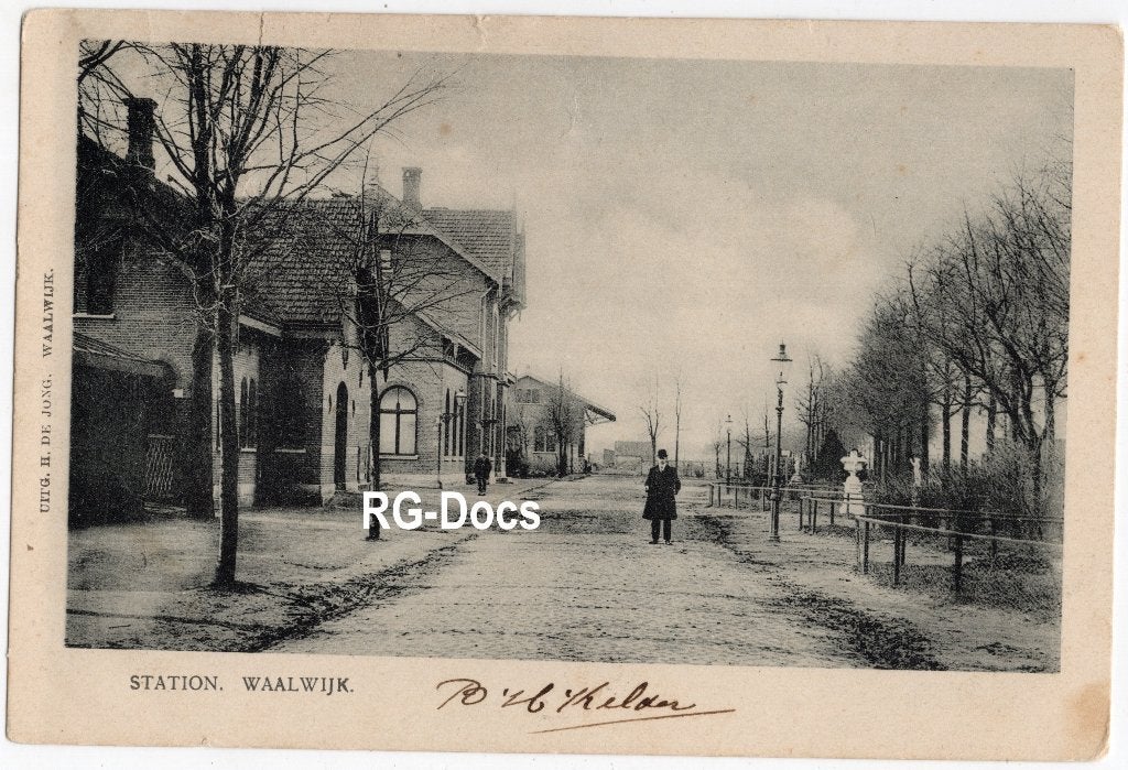 Ansichtkaart - Briefkaart Trein Station Waalwijk - 1904, Ophalen of Verzenden, Voor 1920, Gelopen, Noord-Brabant
