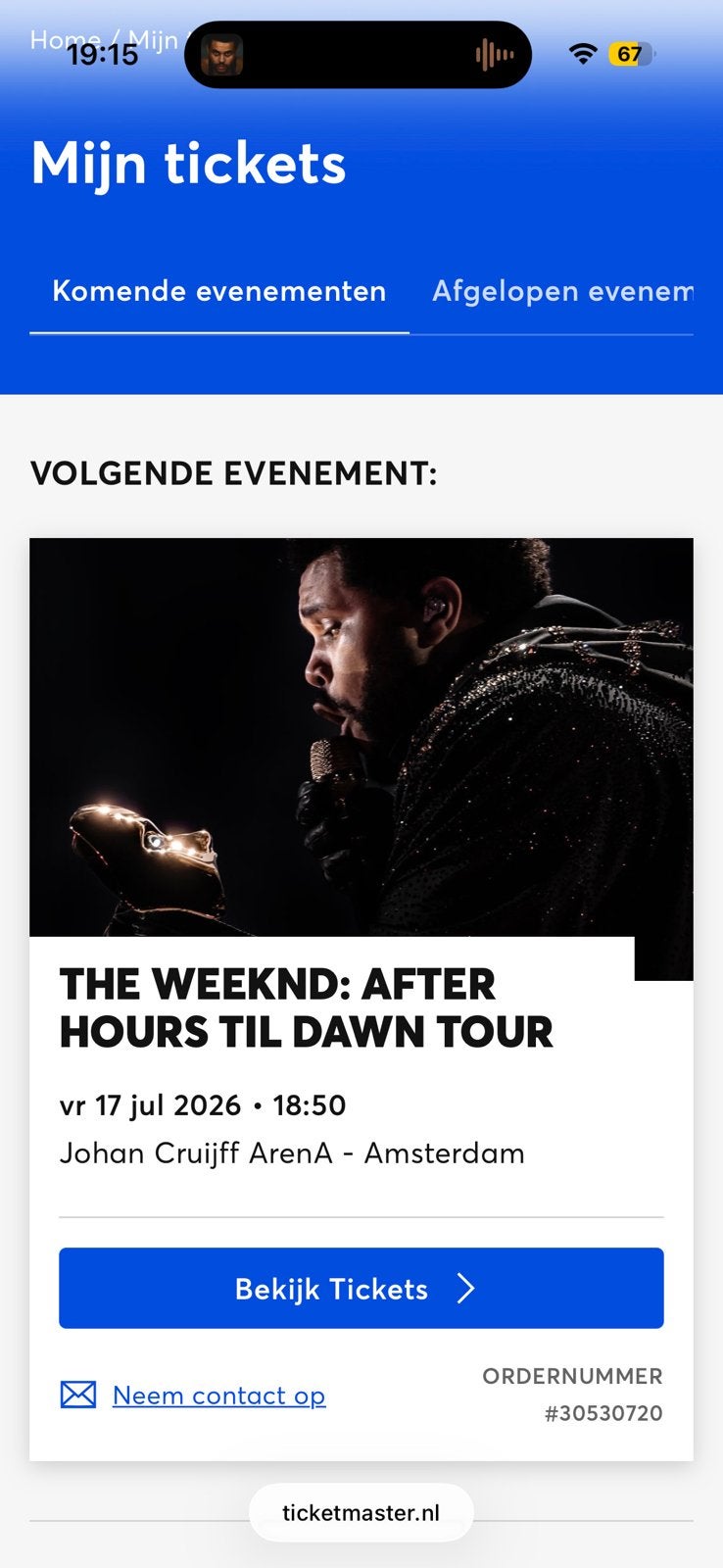 zitplaats the weeknd 17 juli johan cruijff arena, Eén persoon, Juli