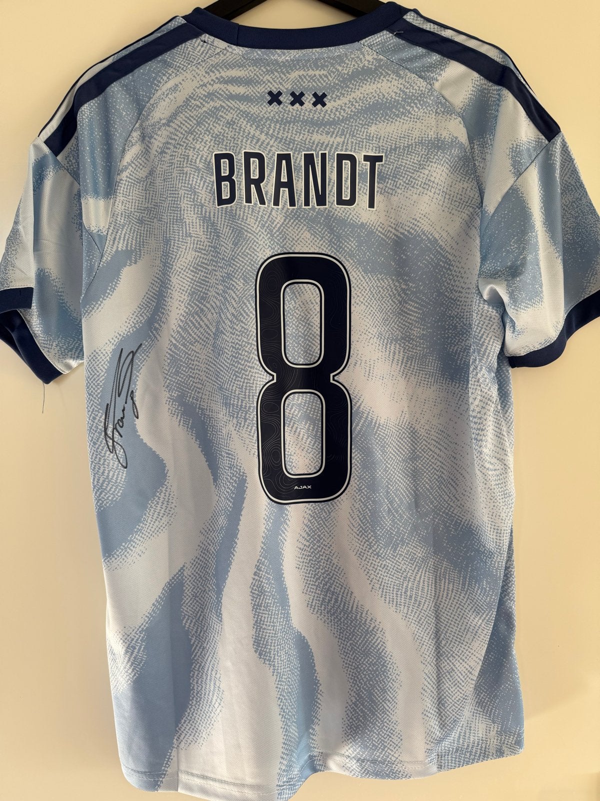 Gesigneerd Ajax Brandt #8 - Maat L, Verzamelen, Ophalen of Verzenden, Zo goed als nieuw, Ajax, Shirt