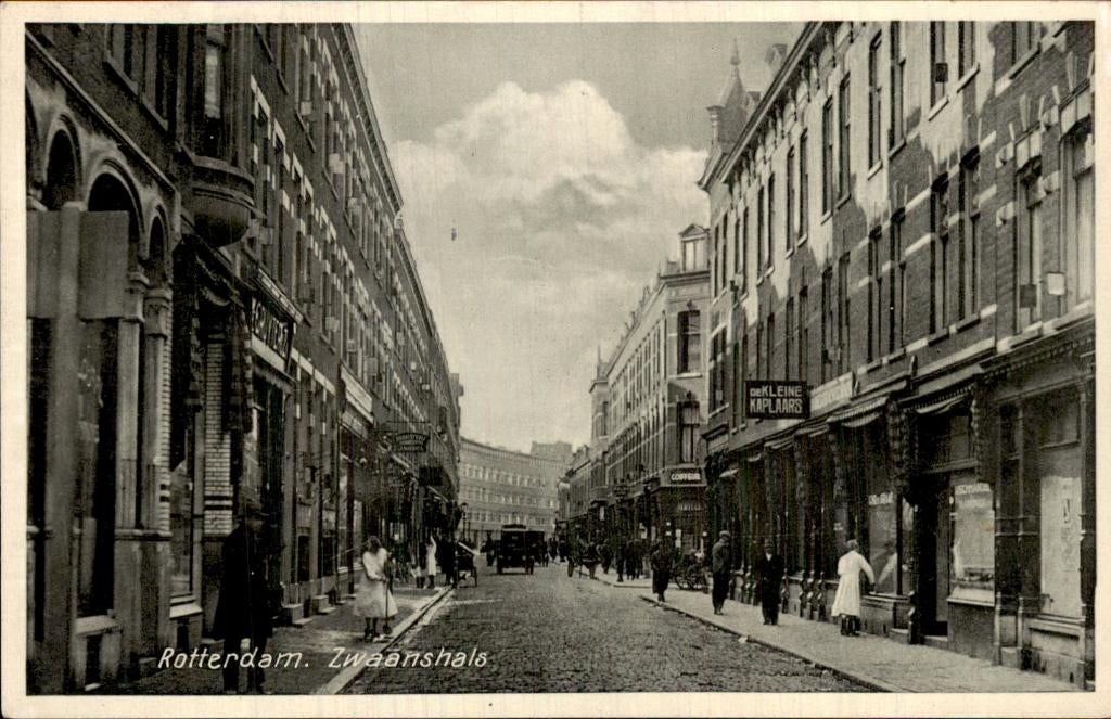 Rotterdam - Zwaanshals - Straatzicht, Ophalen of Verzenden, 1920 tot 1940, Gelopen, Zuid-Holland