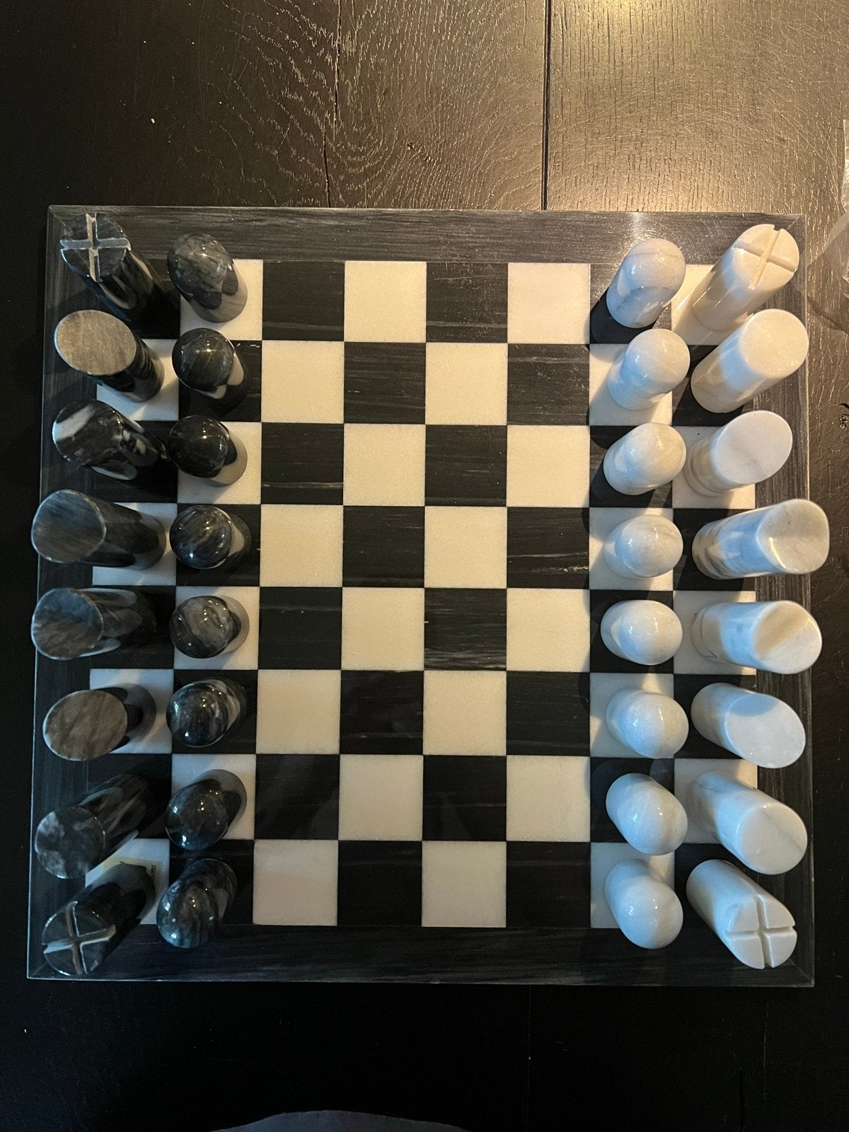 Prachtig marmeren schaakspel - Zo goed als nieuw, Een of twee spelers, Ophalen, Zo goed als nieuw