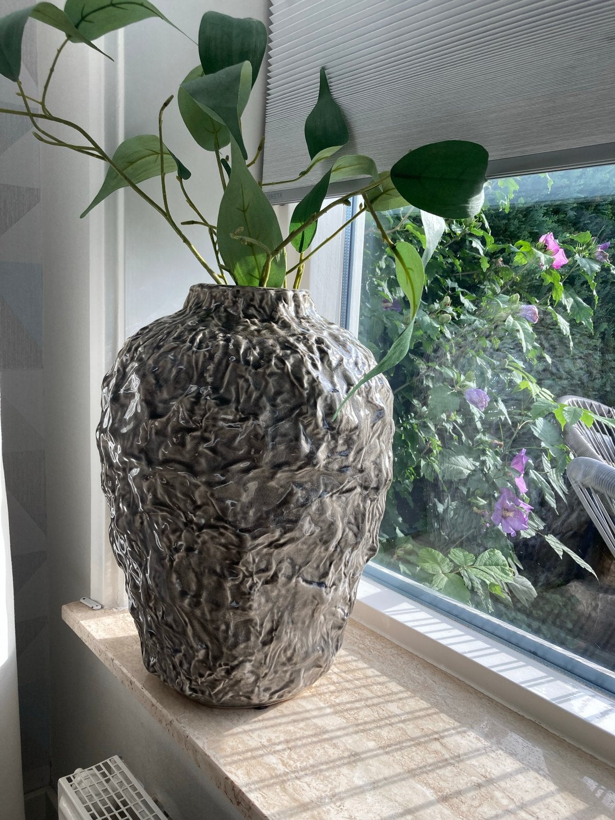 Grote Casa Vivante Vaas als nieuw, Ophalen, Met patroon/structuur, Zo goed als nieuw, Grijs