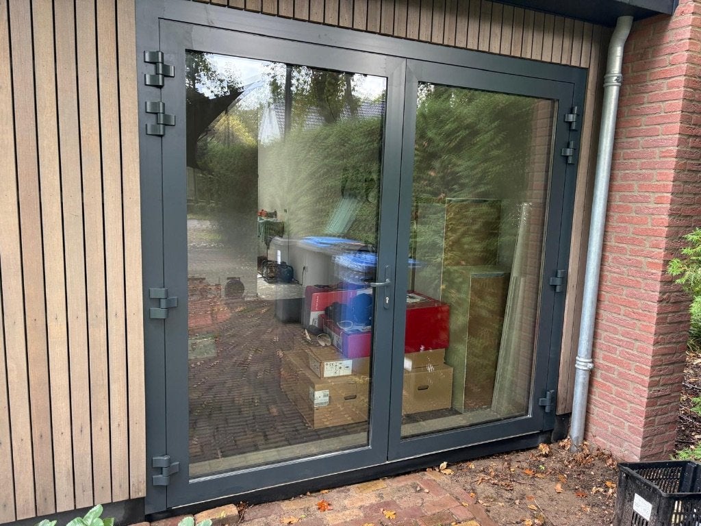 Complete Terras Deur Pui RAL 7016 - Zo goed als nieuw, Doe-het-zelf en Verbouw, Ophalen, Deurkozijn, 225 cm of meer, Aluminium