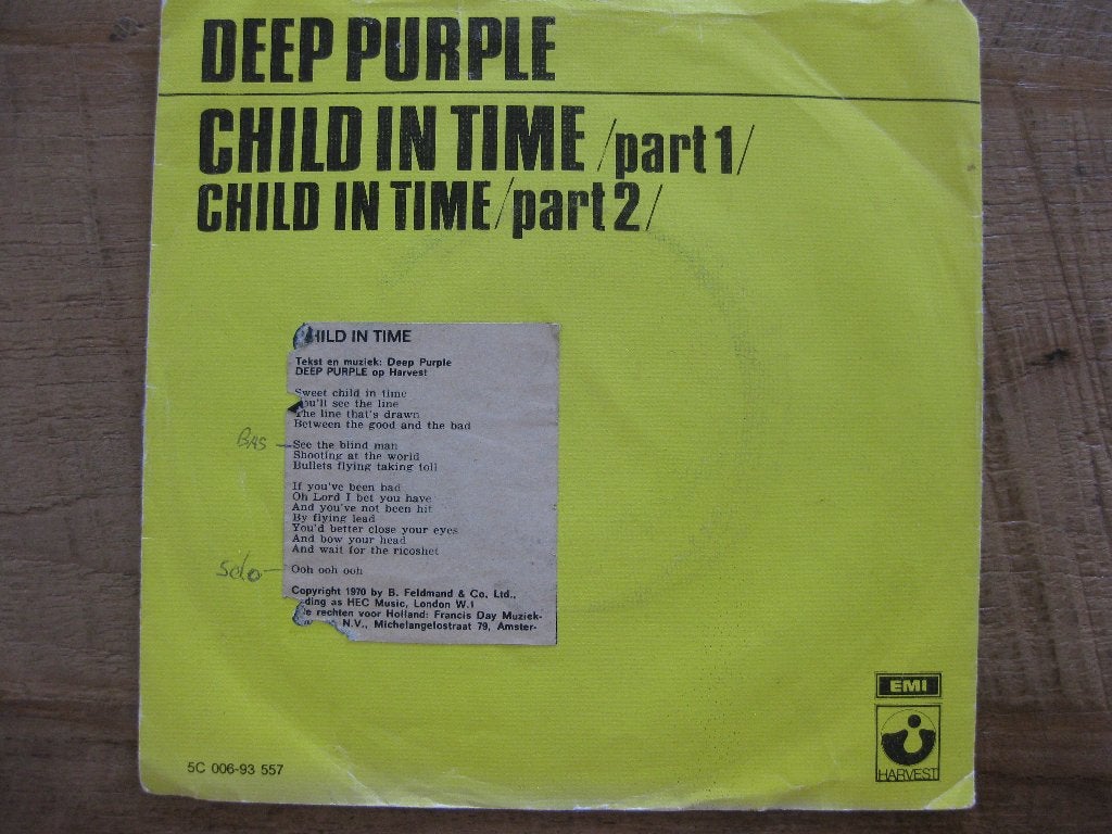 Vinyl single Deep Purple   "Child in time", Cd's en Dvd's, Ophalen of Verzenden, Gebruikt, Pop