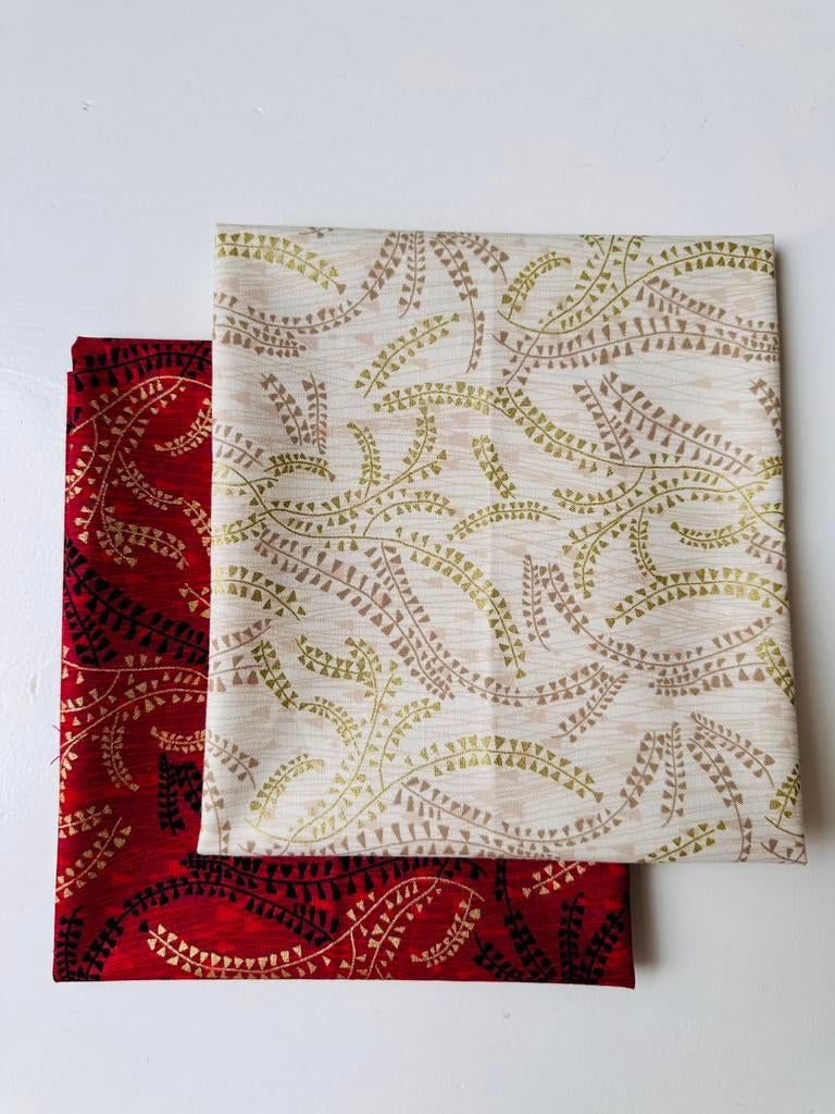2 x Makower fat quarters, quilt stoffen, coördinerend, Overige kleuren, Nieuw, Ophalen of Verzenden, 30 tot 120 cm