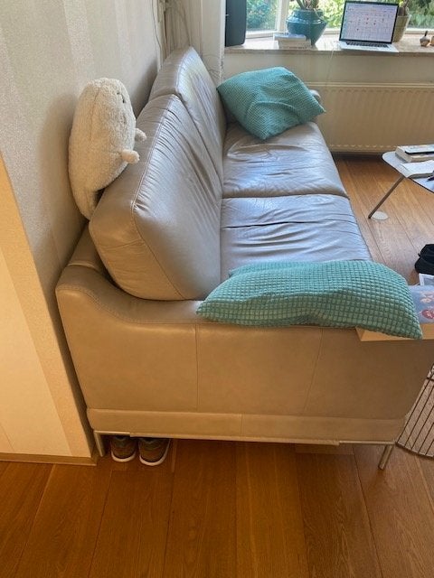 leren bank ( montel), Ophalen, Gebruikt, 75 tot 100 cm