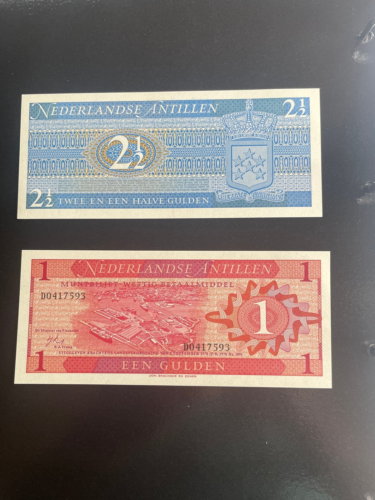 Setje van 2 Antilliaanse guldens: 1 en 2½ gulden, Ophalen of Verzenden, 1 gulden, Setje