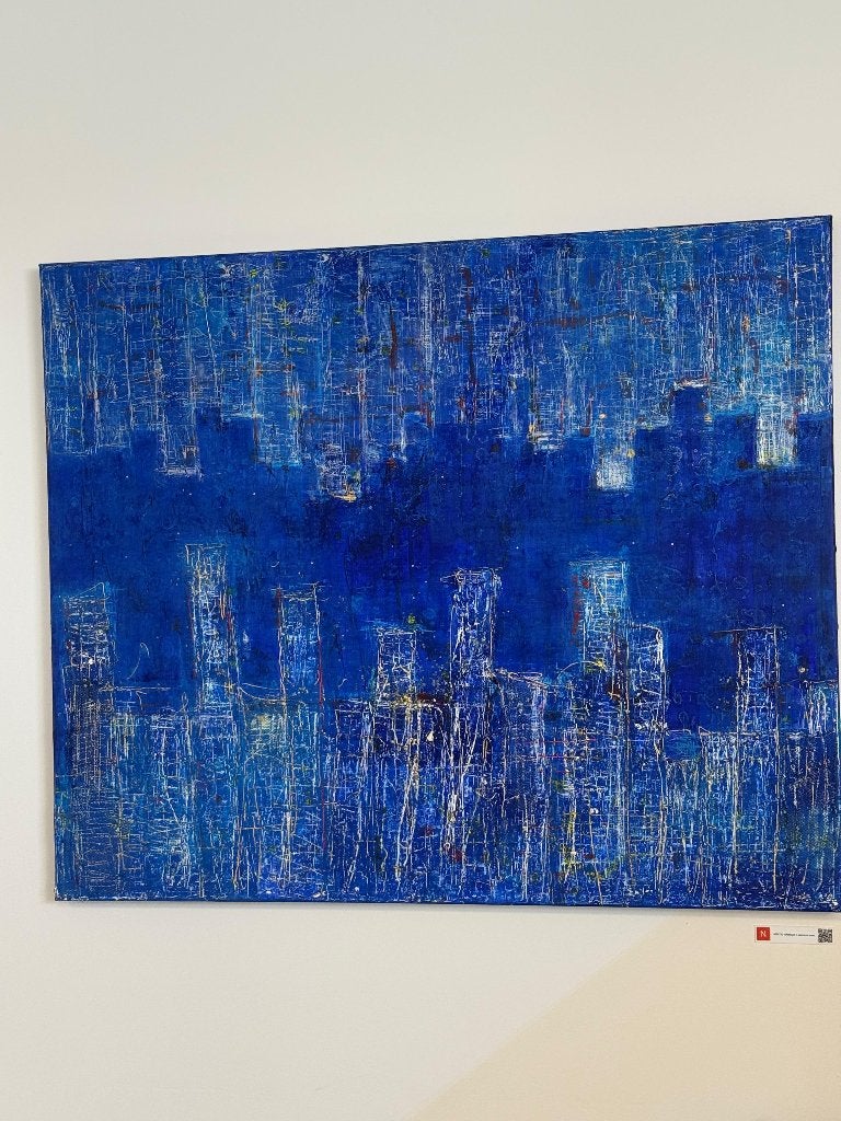Schilderij 120*100, Antiek en Kunst, Ophalen, Overige technieken, Overige onderwerpen, Origineel werk