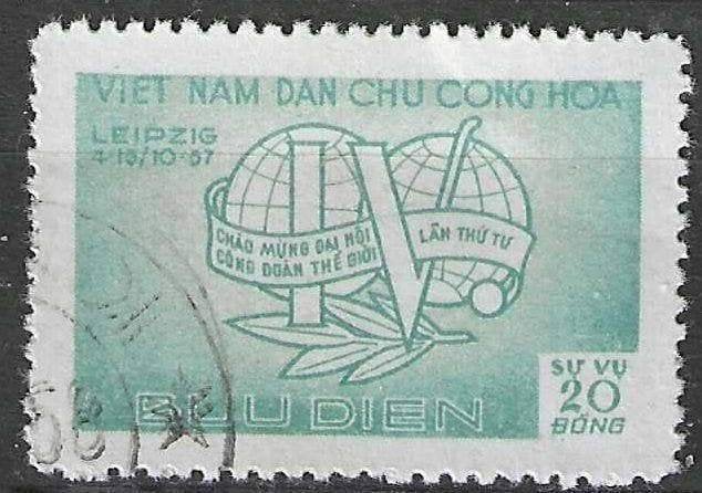 Noord-Vietnam 1957 - Yvert 122 - Arbeiderssyndicaten. (ST), Verzenden, Gestempeld, Zuidoost-Azië