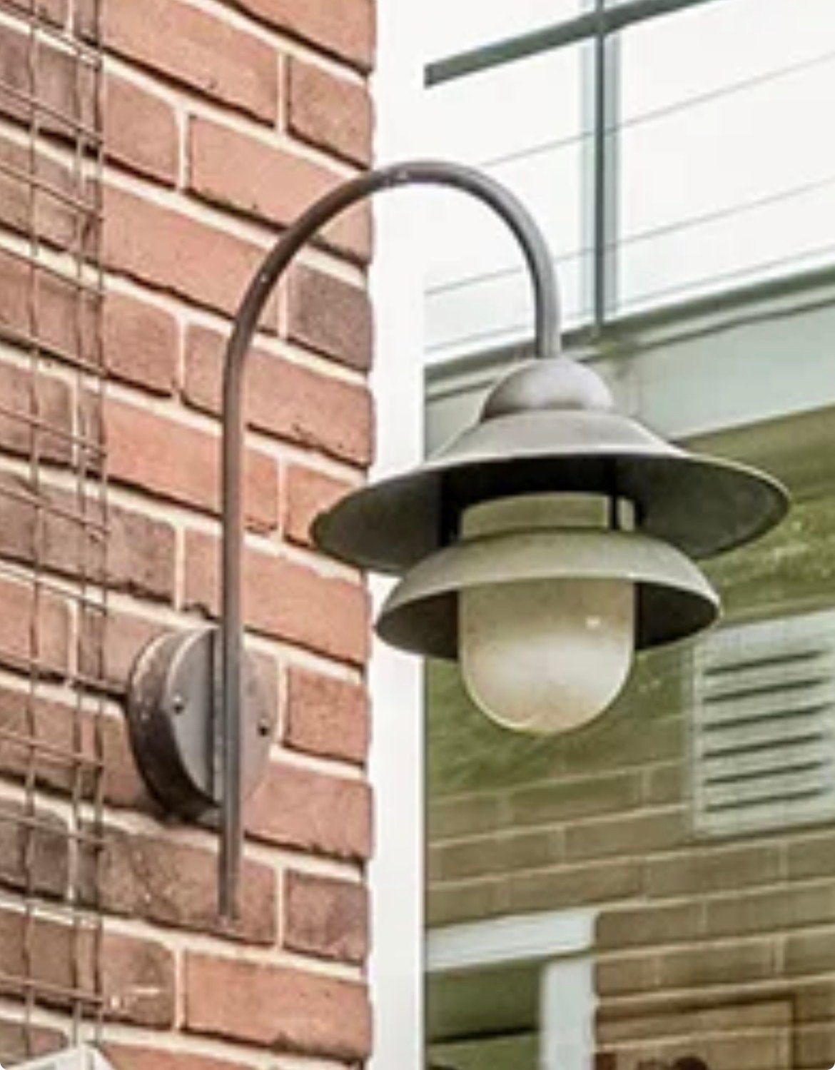 Klassieke Deense Horn buitenlamp, Overige merken, Gebruikt, Waterbestendig, E27 (groot)