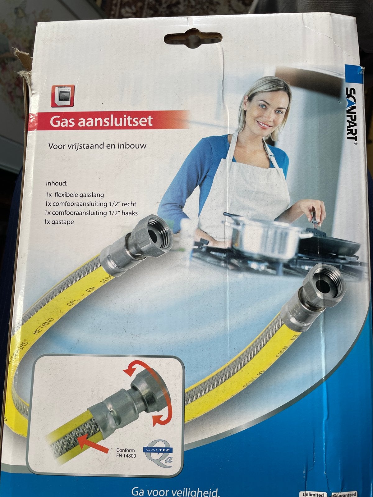 Scanpart   gas aansluitset - 75 cm gasslang, Ophalen of Verzenden, Nieuw