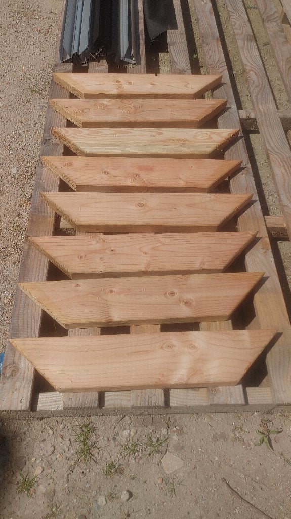 Nieuwe douglas hout schoor schoren 4,5 x 14,5 x 76cm, Geïmpregneerd, Minder dan 25 mm, Nieuw, Ophalen of Verzenden
