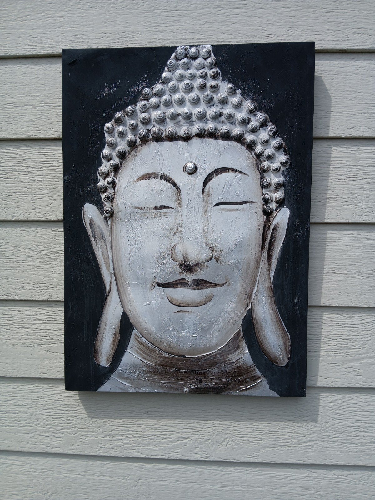 Boeddha schilderij voor buiten - Wanddecoratie, Ophalen of Verzenden, Gebruikt