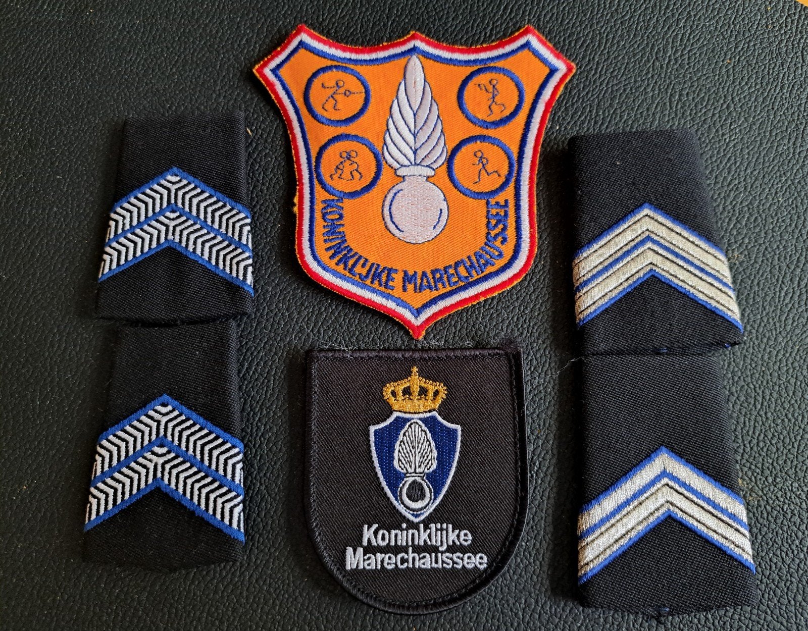 set emblemen Marechaussee, Ophalen of Verzenden, Marechaussee, Nederland, Embleem of Badge