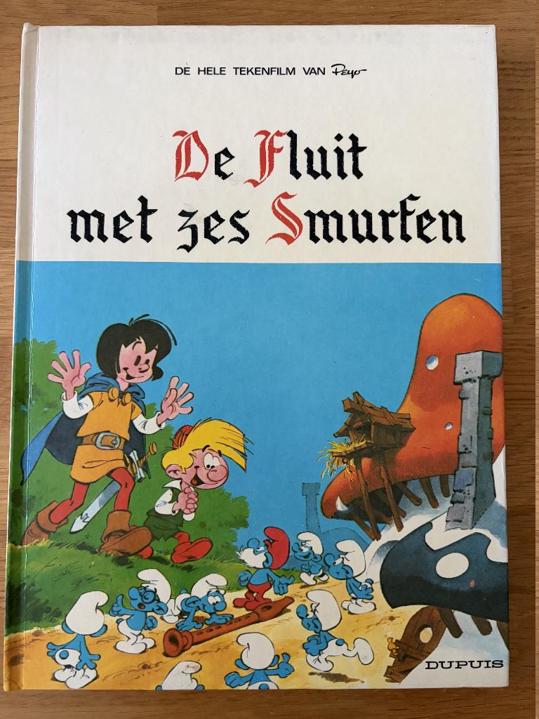 Peyo - tekenfilm De Fluit met zes Smurfen (Uitg. Dupuis.), Boeken, Eén stripboek, Ophalen, Zo goed als nieuw
