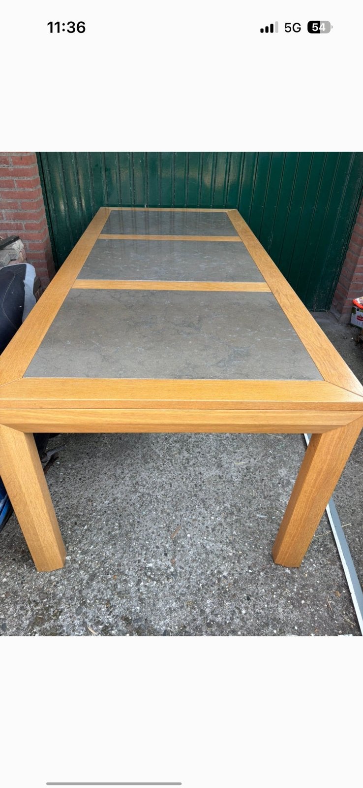Eettafel gratis 2,16, Ophalen, Gebruikt, Rechthoekig, 200 cm of meer