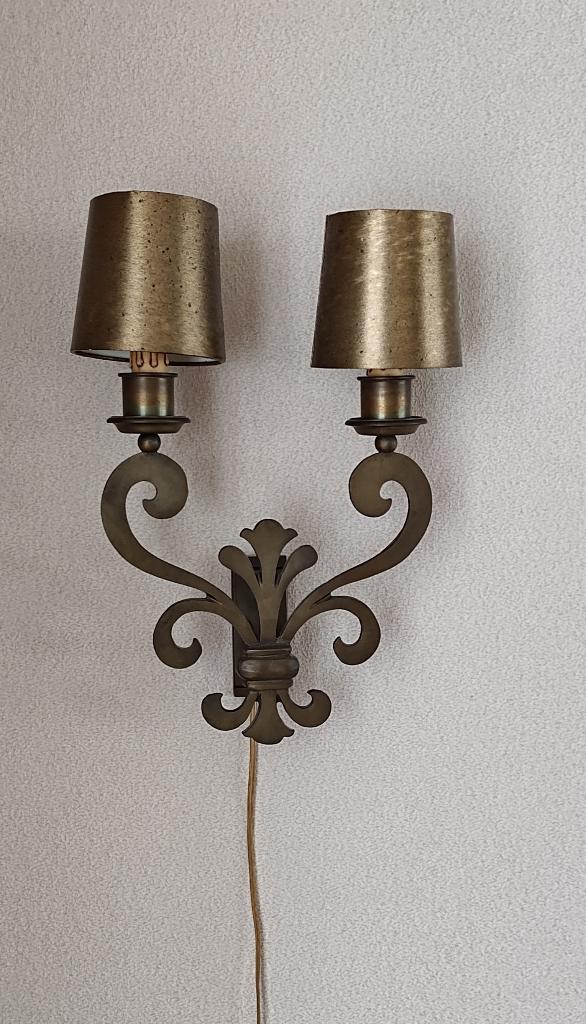 wand schemerlamp klassiek, Huis en Inrichting, Lampen | Wandlampen, Ophalen, Zo goed als nieuw, Stof, Klassiek