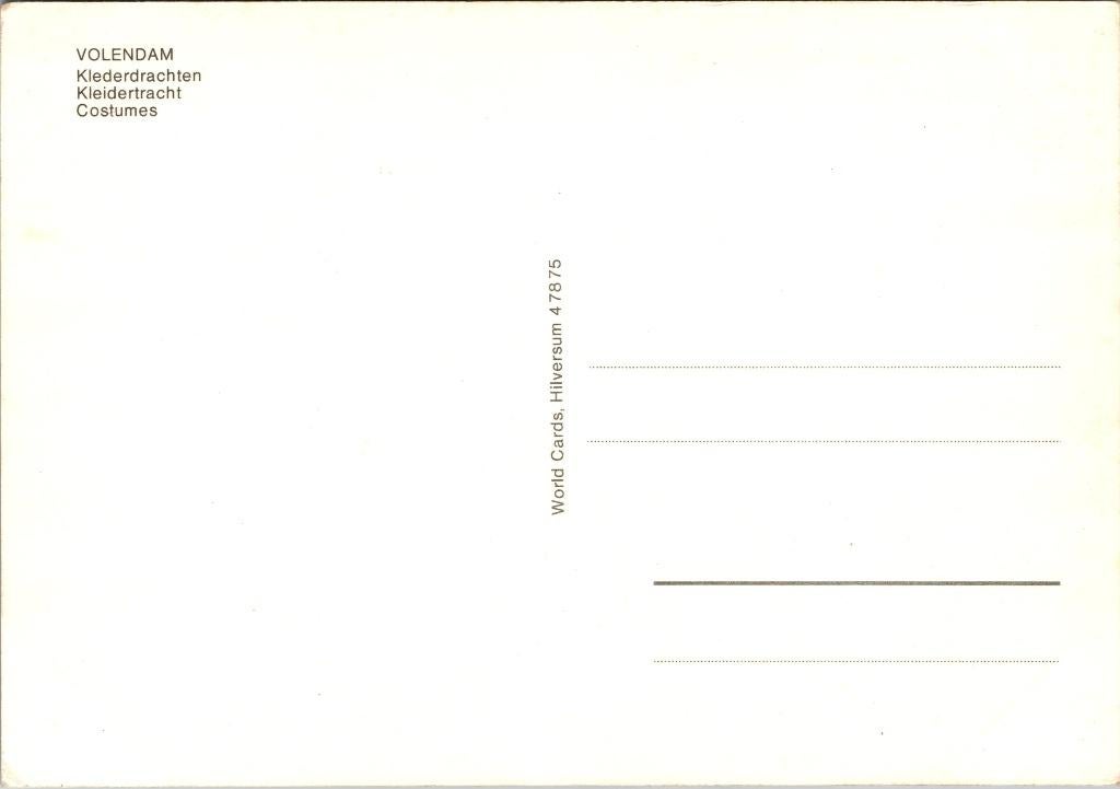 Klederdracht Volendam - 8 ansichtkaarten, Verzenden, 1960 tot 1980, Ongelopen, Noord-Holland