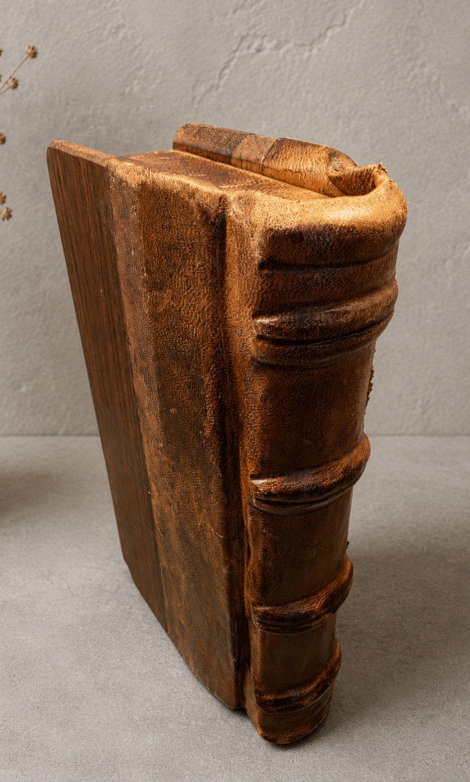 oud Vintage houten kistje met leer in boekvorm ARTE MEDICI, Ophalen of Verzenden