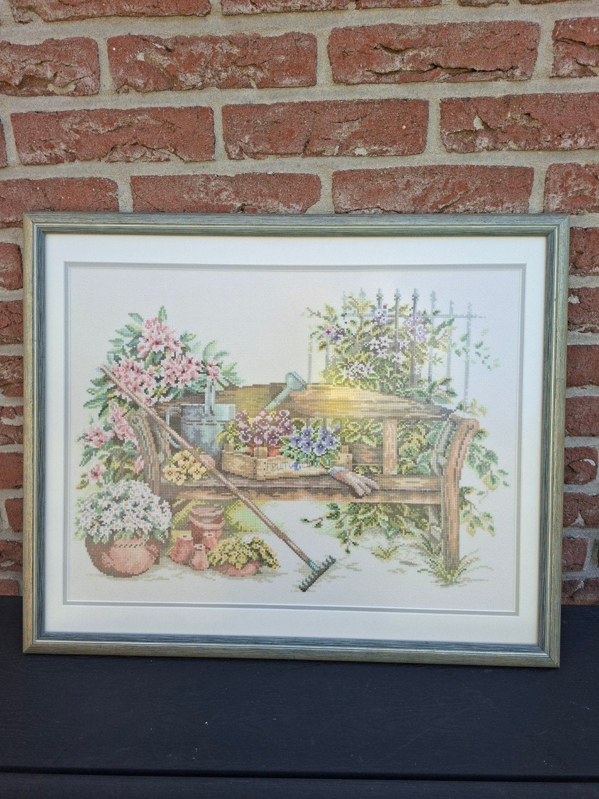 Borduurwerk schilderij, Handgemaakt, Schilderij, 58 cm, Ophalen of Verzenden