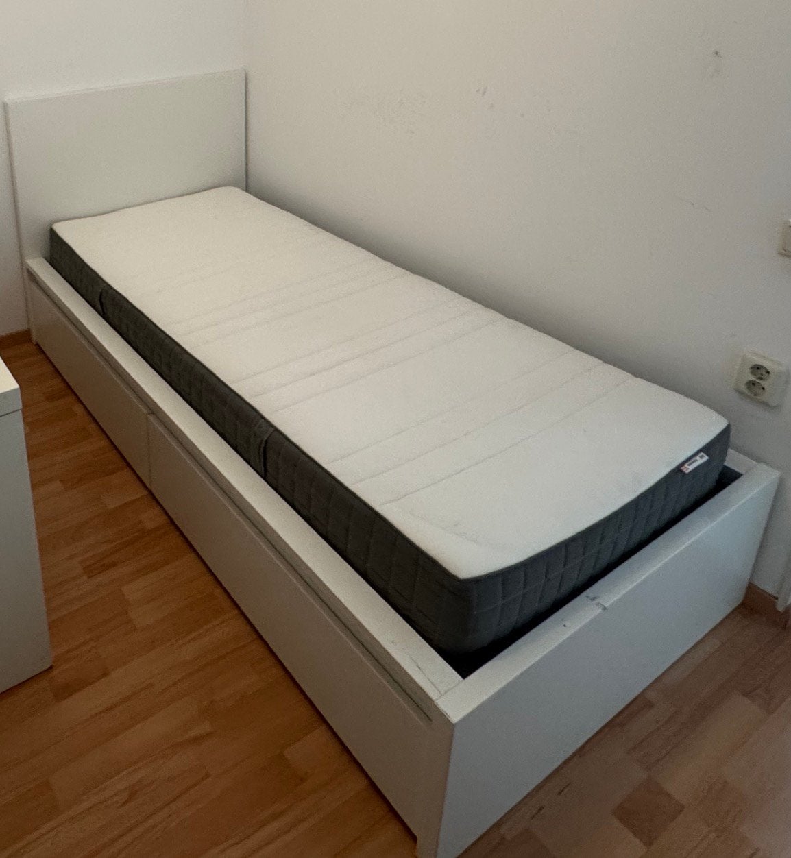 Ikea MALM bed 90x200 incl. matras en lades, Ophalen, Gebruikt, 90 cm, Eenpersoons