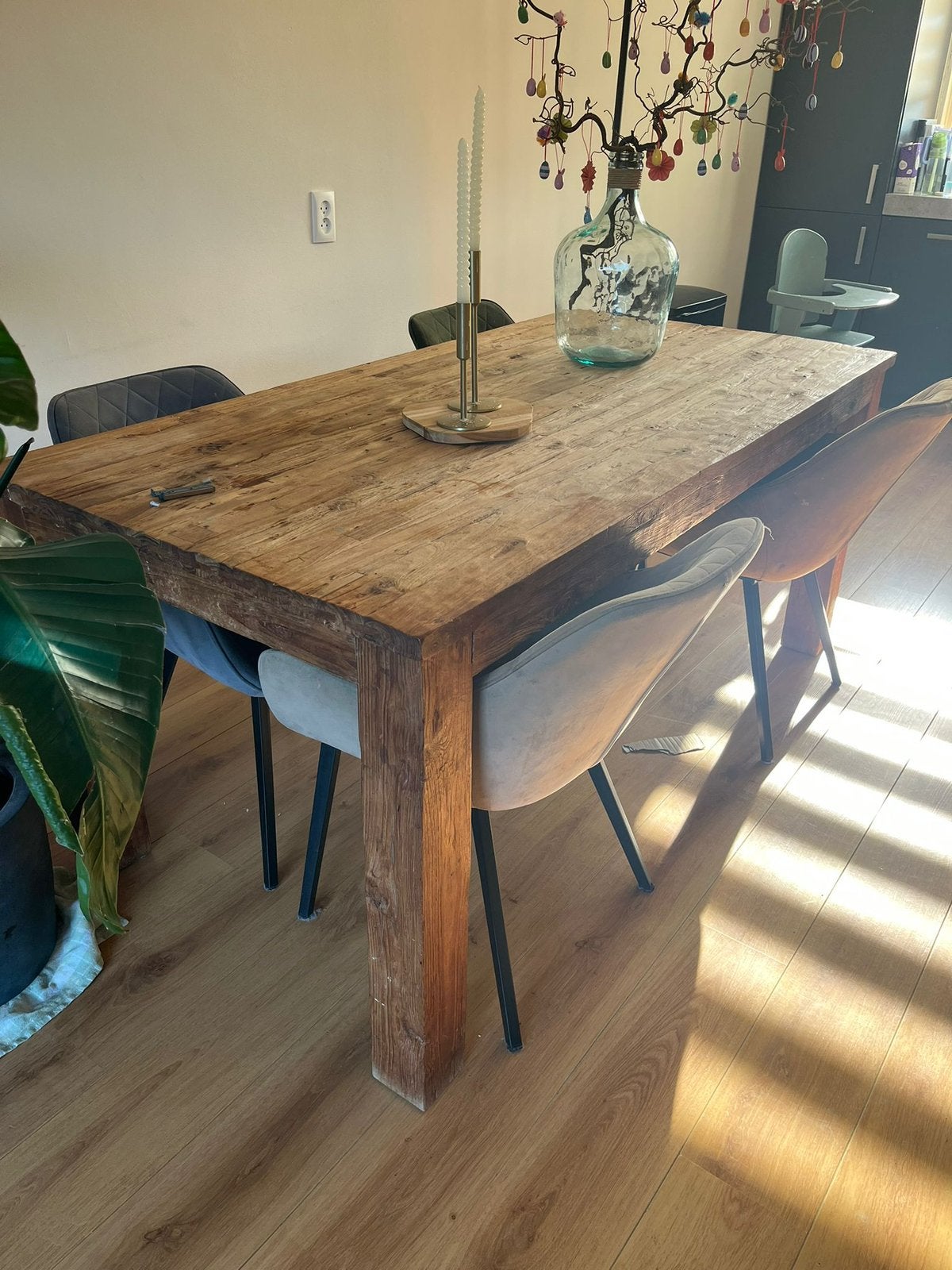 Te koop teaken tafel, Ophalen, Zo goed als nieuw, Rechthoekig, 50 tot 100 cm