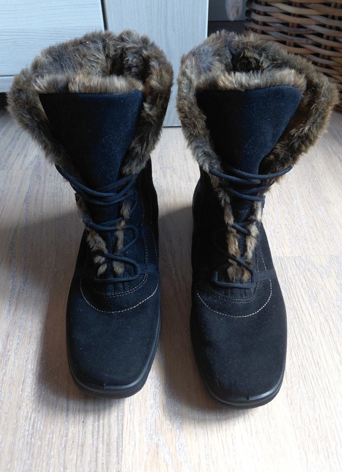 Ara München Gore-Tex bontgevoerde suède laarsen maat 43, Zwart, Lage of Enkellaarzen, Ophalen of Verzenden, Zo goed als nieuw