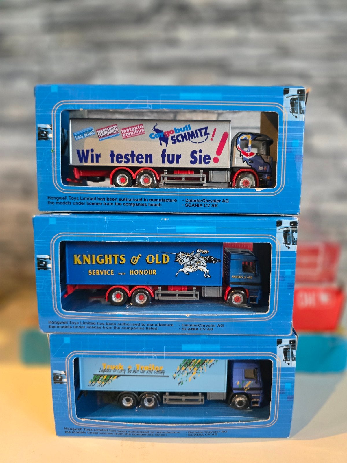 3 mooie cararama trucks HO spoor trein 1:87, Hobby en Vrije tijd, Modelauto's | 1:87, Ophalen of Verzenden, Nieuw, Bus of Vrachtwagen